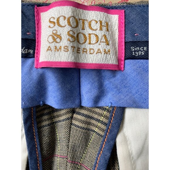Scotch & Soda Mens Plaid Stretch Trousers 34/31 NWT $148 RP10239 Slim Tapered - Picture 12 of 13